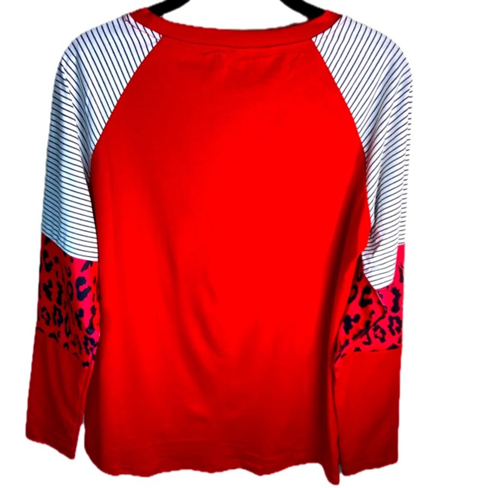 FLOYU Christmas Merry and Bright T-Shirt   Baseball Style Women’s Sz S - Picture 7 of 8